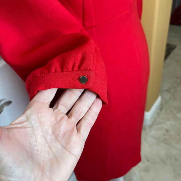 J Crew Collection Red Orange 100% Wool Dress size 4 Med - Picture 7 of 12